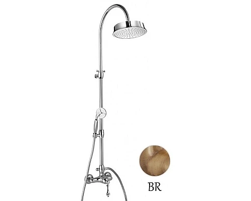 Приобрести Душевая колонна со смесителем, верхним и ручным душем бронза, ручка бронза Cezares Margot MARGOT-CD-02-M в магазине сантехники Santeh-Crystal.ru