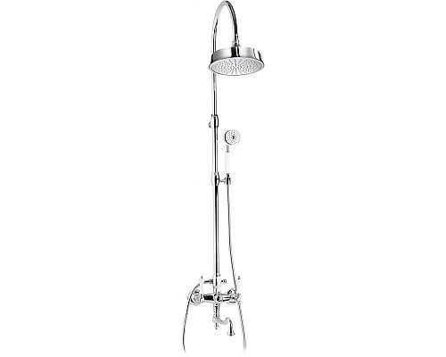 Купить Душевая колонна с поворотным изливом, ручки белые Cezares Margot MARGOT-CVDF-01-Bi в магазине сантехники Santeh-Crystal.ru