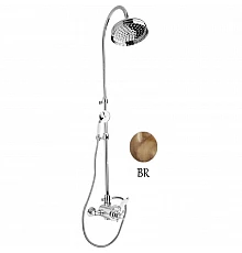 Душевая колонна с термостатическим смесителем бронза, ручка белая Cezares Elite ELITE-CD-T-02-Bi