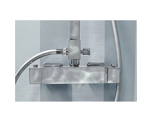 Заказать Душевая колонна с термостатическим смесителем, верхним и ручным душем хром, ручка хром Cezares Molveno MOLVENO-CD-T-01-Cr в магазине сантехники Santeh-Crystal.ru