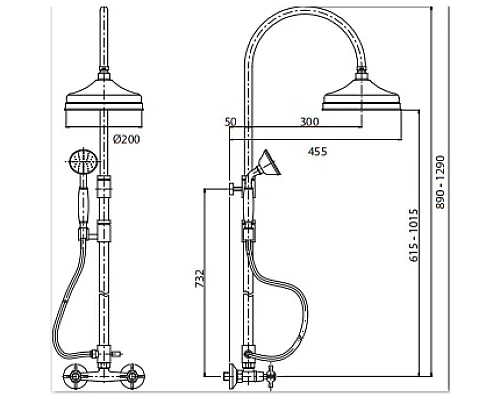 Купить Душевая колонна Cezares Lord LORD-CD-03/24-Bi в магазине сантехники Santeh-Crystal.ru