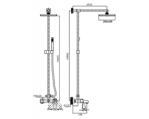 Заказать Душевая система Cezares Quattro QUATTRO-CVD-01-S в магазине сантехники Santeh-Crystal.ru