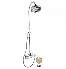 Душевая колонна с термостатическим смесителем, верхним и ручным душем золото 24 карат, ручки золото 24 карат Cezares Golf GOLF-CD-T-03/24