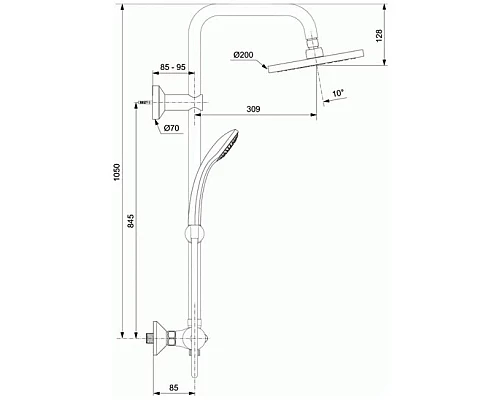 Купить Душевая система Ideal Standard IdealRain SOFT ECO A6037AA в магазине сантехники Santeh-Crystal.ru