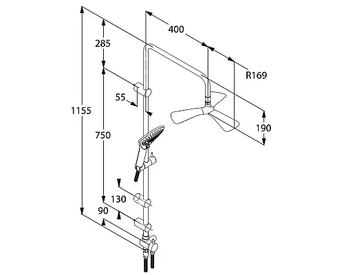Заказать Душевая стойка Kludi Fizz 670930500 в магазине сантехники Santeh-Crystal.ru