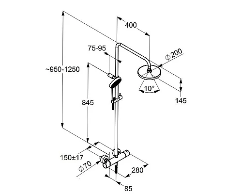 Купить Душевая система Kludi A-QA 6609505-00 в магазине сантехники Santeh-Crystal.ru