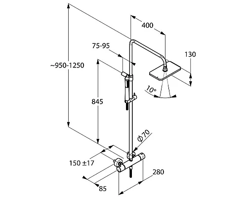 Заказать Душевая система Kludi A-QA 4909505-00 в магазине сантехники Santeh-Crystal.ru