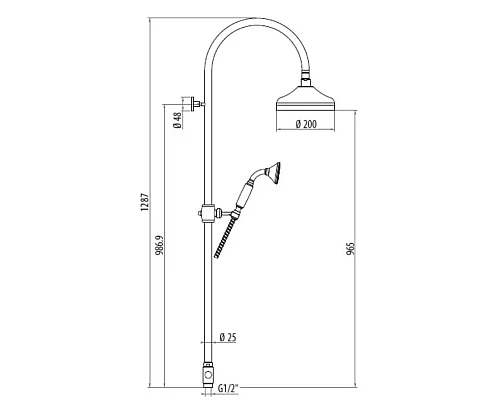 Приобрести Душевая стойка Gattoni PD 4295/PDC0cr в магазине сантехники Santeh-Crystal.ru