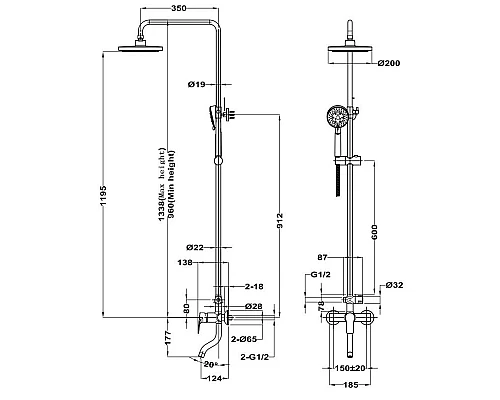 Заказать Душевая система 200 мм Teka Manacor 841981200 в магазине сантехники Santeh-Crystal.ru