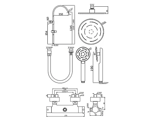 Купить Душевая система 200 мм Jaquar Florentine FLR-CHR-5653SHK в магазине сантехники Santeh-Crystal.ru