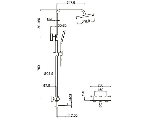 Заказать Душевая система 260 мм Timo Saona SX-1010/00 в магазине сантехники Santeh-Crystal.ru