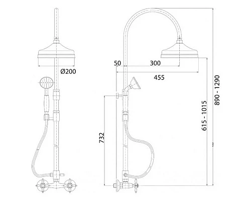 Заказать Душевая колонна хром Cezares Atlantis-Nostalgia ATLANTIS-NOSTALGIA-CD-01 в магазине сантехники Santeh-Crystal.ru
