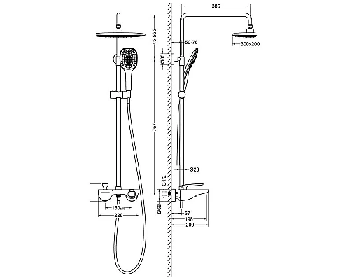 Заказать Душевая система 300х200 мм Timo Helmi SX-1170/03 в магазине сантехники Santeh-Crystal.ru