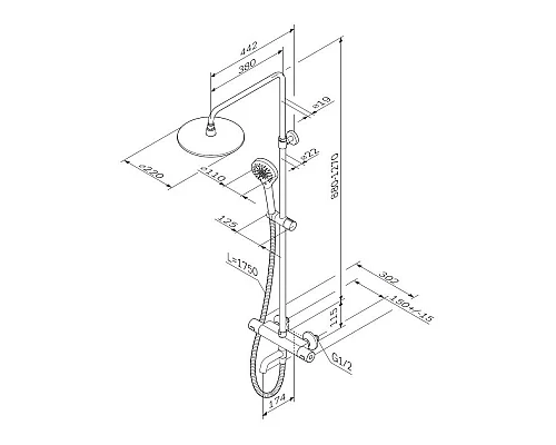 Купить Душевая система 220 мм AM.PM Chic 2.0 F0782A500 в магазине сантехники Santeh-Crystal.ru