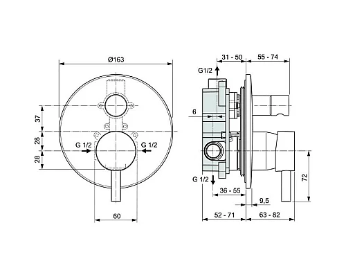 Заказать Душевой комплект 303 мм Ideal Standard Ceraline A6939XG + B9445XG + A5803XG + BC807XG + BC774XG + A4109XG в магазине сантехники Santeh-Crystal.ru