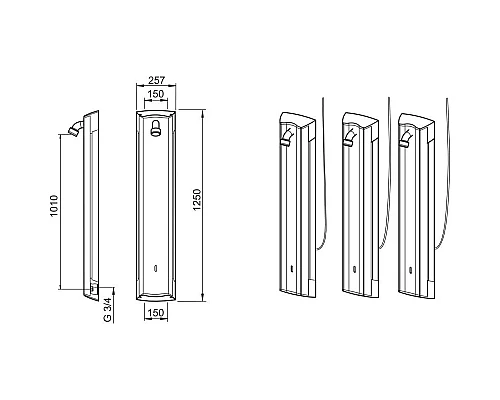 Приобрести Бесконтактная душевая панель Oras Electra 6661FTW в магазине сантехники Santeh-Crystal.ru