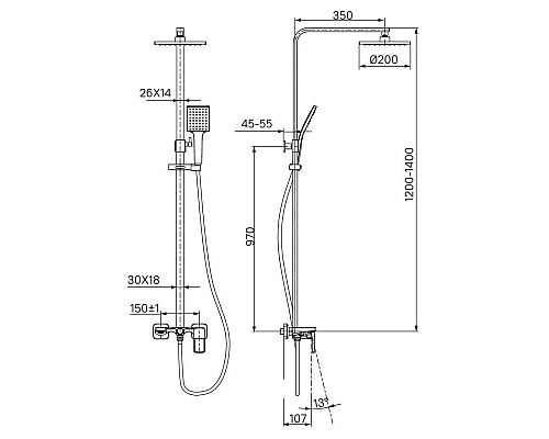 Заказать Душевая система 200 мм IDDIS Bild BILSB1Fi06 в магазине сантехники Santeh-Crystal.ru