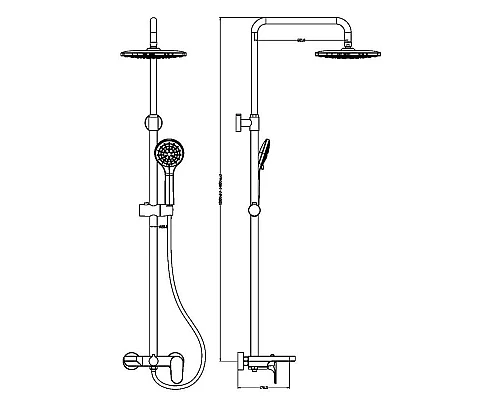 Купить Душевая система 250 мм Boheme Spectre 458-BR в магазине сантехники Santeh-Crystal.ru