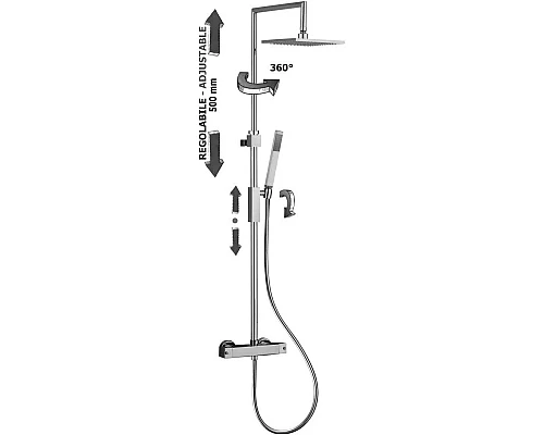 Заказать Душевая система 200 мм Paffoni Syncro Top ZCOL655ST в магазине сантехники Santeh-Crystal.ru