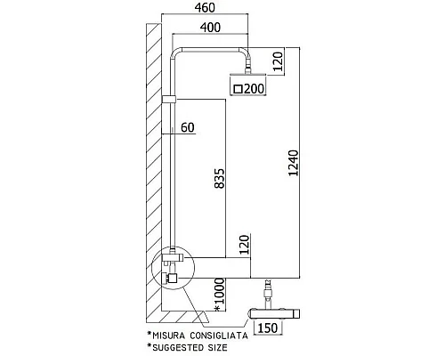 Приобрести Душевая система 200 мм Paffoni Level Plus ZCOL607CR в магазине сантехники Santeh-Crystal.ru