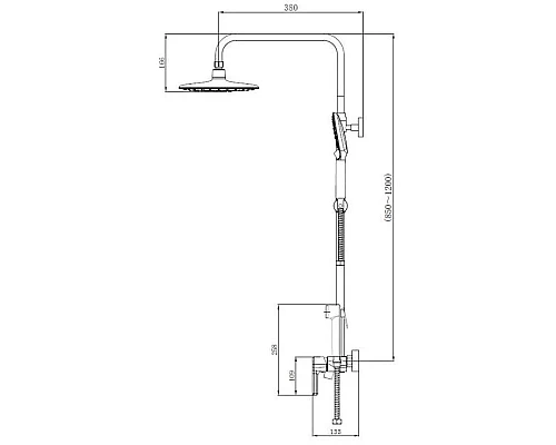 Купить Душевая система 200 мм Haiba HB24814-7 в магазине сантехники Santeh-Crystal.ru