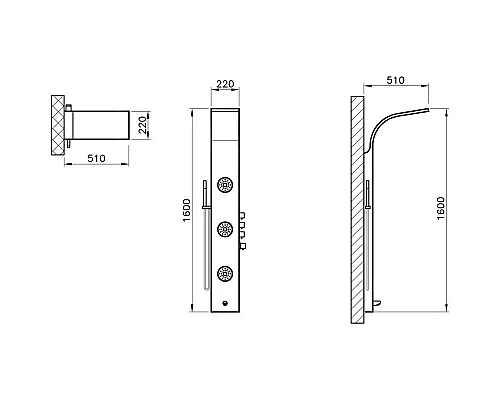 Заказать Душевая панель VitrA System-06 A45808 в магазине сантехники Santeh-Crystal.ru
