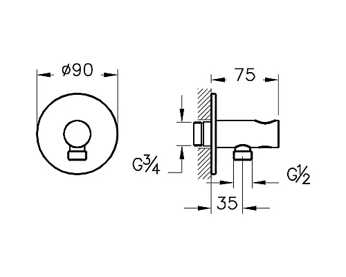 Заказать Душевой комплект 250 мм VitrA Origin A49284EXP в магазине сантехники Santeh-Crystal.ru
