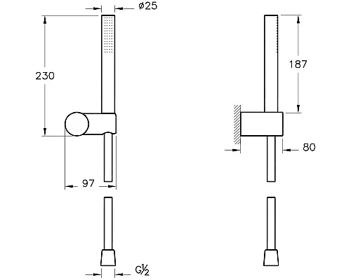 Заказать Душевой комплект 250 мм VitrA Origin A49284EXP в магазине сантехники Santeh-Crystal.ru