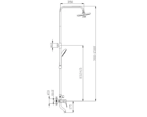 Приобрести Душевая система 250 мм Haiba  HB2423 в магазине сантехники Santeh-Crystal.ru