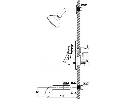 Заказать Душевой комплект Haiba HB80297-2 в магазине сантехники Santeh-Crystal.ru