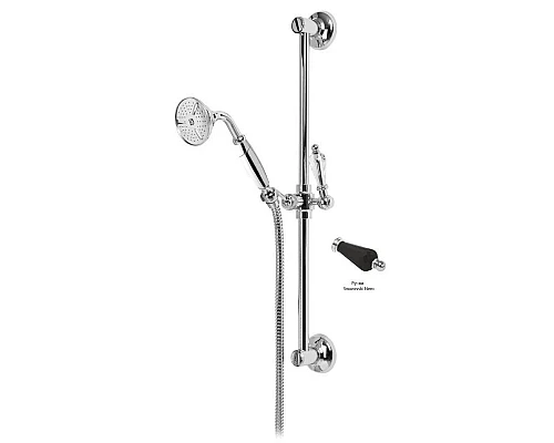 Приобрести Душевой гарнитур хром, ручка Swarovski Nero Cezares Vintage VINTAGE-SD-01-Sw-N в магазине сантехники Santeh-Crystal.ru