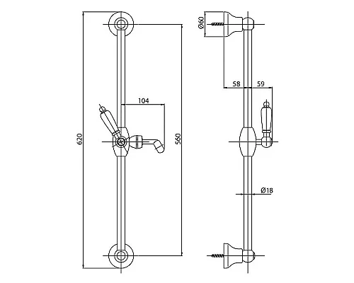 Купить Душевой гарнитур золото 24 карат, ручка металл Cezares First FIRST-SD-03/24-M в магазине сантехники Santeh-Crystal.ru