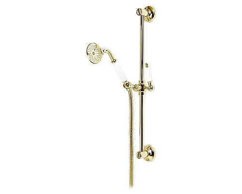 Приобрести Душевой гарнитур золото 24 карат, ручка белая Cezares First FIRST-SD-03/24-Bi в магазине сантехники Santeh-Crystal.ru