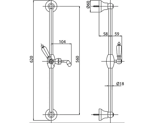 Заказать Душевой гарнитур золото 24 карат, ручка белая Cezares Elite ELITE-SD-03/24-Bi в магазине сантехники Santeh-Crystal.ru