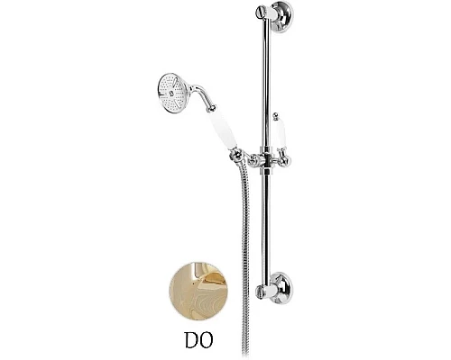 Приобрести Душевой гарнитур золото 24 карат, ручки белые Cezares Golf GOLF-SD-03/24-Bi в магазине сантехники Santeh-Crystal.ru
