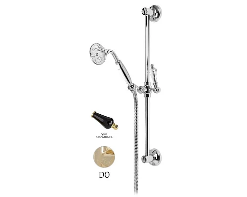 Купить Душевой гарнитур золото 24 карат, ручка Swarovski Nero Cezares Diamond DIAMOND-SD-03/24-Sw-N в магазине сантехники Santeh-Crystal.ru