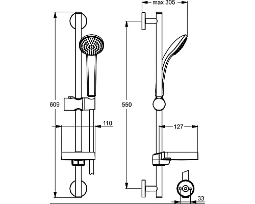 Приобрести Душевой гарнитур Ideal Standard IdealRain Soft S1 B9501AA в магазине сантехники Santeh-Crystal.ru