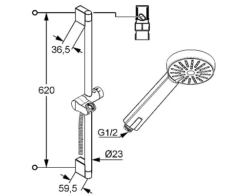 Купить Душевой гарнитур Kludi A-QA 1S 6563005-00 в магазине сантехники Santeh-Crystal.ru
