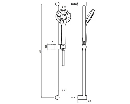Заказать Душевой гарнитур Gattoni PD 1081/PDC0cr в магазине сантехники Santeh-Crystal.ru