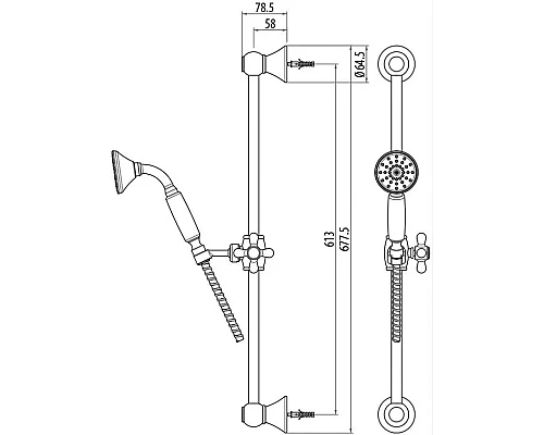 Приобрести Душевой гарнитур Gattoni PD 1039/PDV0br в магазине сантехники Santeh-Crystal.ru