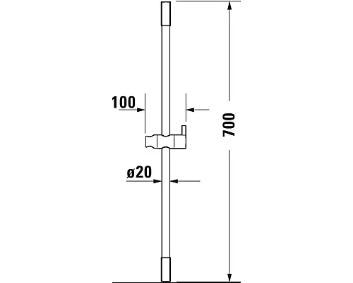 Приобрести Душевая штанга 70 см Duravit UV0600001000 в магазине сантехники Santeh-Crystal.ru
