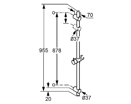 Приобрести Душевая штанга 95,5 см Kludi A-QA 6564105-00 в магазине сантехники Santeh-Crystal.ru