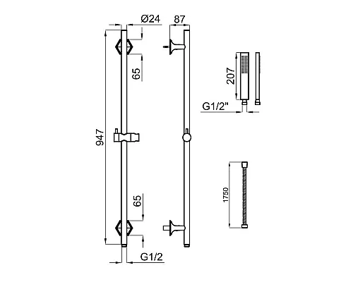 Заказать Душевой гарнитур Noken Chelsea N299998920 в магазине сантехники Santeh-Crystal.ru