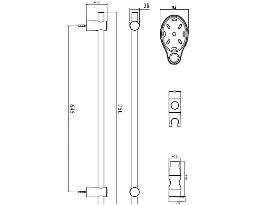 Купить Душевая штанга Bravat D150CP-1-RUS в магазине сантехники Santeh-Crystal.ru