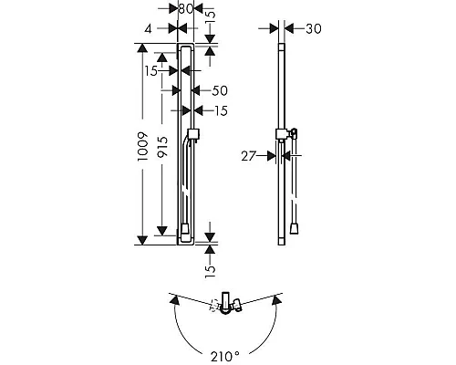 Приобрести Душевая штанга 100,9 см Axor Citterio E 36736000 в магазине сантехники Santeh-Crystal.ru