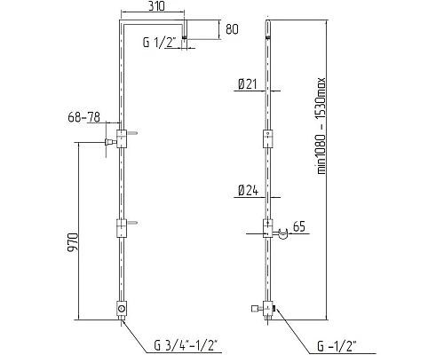 Купить Душевая колонна Migliore Squadra ML.SQR-36.263.CR в магазине сантехники Santeh-Crystal.ru