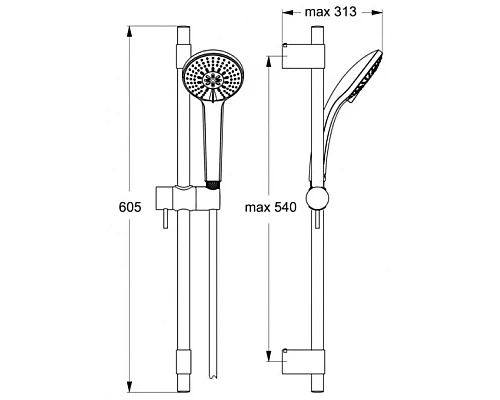 Купить Душевой гарнитур Ideal Standard IdealRain Pro B9834AA в магазине сантехники Santeh-Crystal.ru