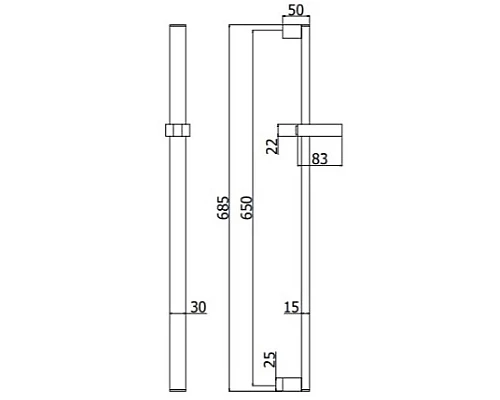 Приобрести Душевая штанга 685 мм Paffoni Level ZSAL088CR в магазине сантехники Santeh-Crystal.ru
