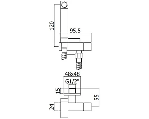 Заказать Гигиенический набор Paffoni Tweet Square Mix ZDUP111CR в магазине сантехники Santeh-Crystal.ru