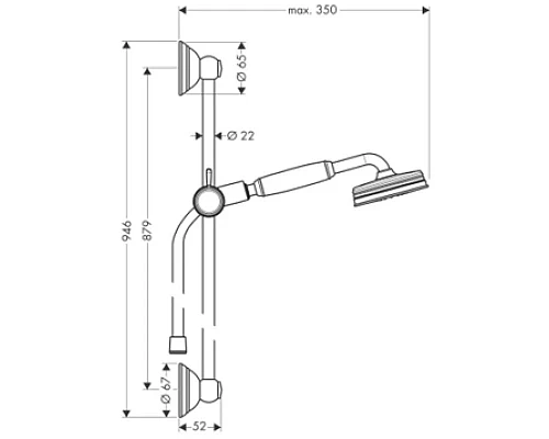 Заказать Душевой гарнитур 90 см Axor Carlton 27947000 в магазине сантехники Santeh-Crystal.ru